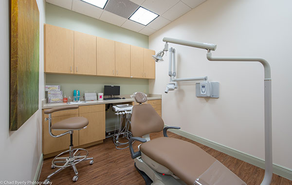 Exam Room with Patient Chair at Sage Dental in Oviedo, FL